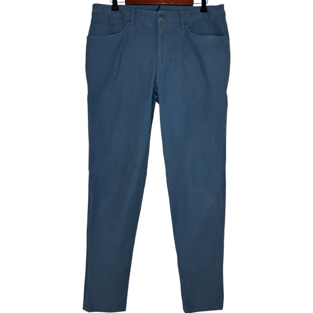 Lululemon ABC Slim-Fit 5 Pocket Pant Utilitech Jean Mens 34W 33L River Blue